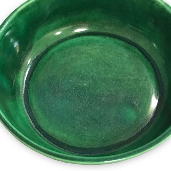 Speckled Avocado Emerald Green Glazed Ceramic Round Section Dish Serveware  Set - Picture 12 of 15